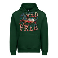 Forest Green Wild and free 4th of july Urban Hoodie - CowGirlArtShop