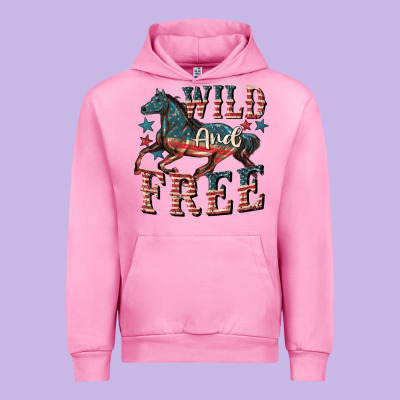 Wild And Free 4th Of July Urban Hoodie Designed By Cowgirlartshop