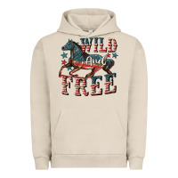 Pigment French Oak Wild and free 4th of july Urban Hoodie - CowGirlArtShop