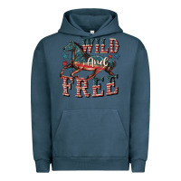 Pigment Midnight Navy Wild and free 4th of july Urban Hoodie - CowGirlArtShop