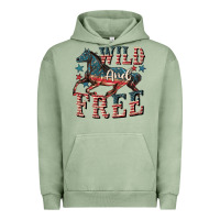 Pigment Oil Green Wild and free 4th of july Urban Hoodie - CowGirlArtShop