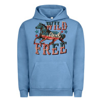 Pigment Pebble Blue Wild and free 4th of july Urban Hoodie - CowGirlArtShop