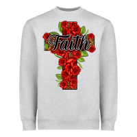 Faith Floral Cross Heavyweight Sweatshirt | Teevron