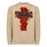 Mushroom faith floral cross Heavyweight Sweatshirt - NancyCooperArtShop