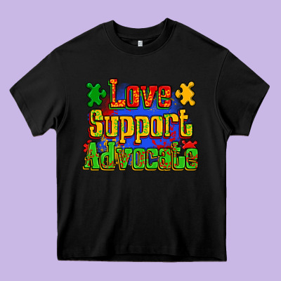 Love Support Advocate Heavy Core Tee Designed By Zillion Design Studio