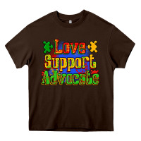 Chocolate Brown love support advocate Heavy Core Tee - Zillion Design Studio