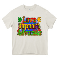Cream love support advocate Heavy Core Tee - Zillion Design Studio