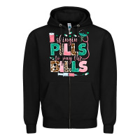 Black slingin' pills to pay the bills Zipper Hoodie - MaliasSmallBusiness
