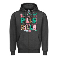 Charcoal Heather slingin' pills to pay the bills Zipper Hoodie - MaliasSmallBusiness