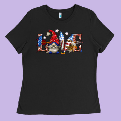 Love 4th July With Gnome Billie Wilder Ladies Tee Designed By Texasbilliewilder