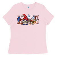 Bubblegum Pink love 4th july with gnome billie wilder Ladies Tee - texasbilliewilder