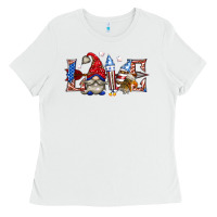 White love 4th july with gnome billie wilder Ladies Tee - texasbilliewilder