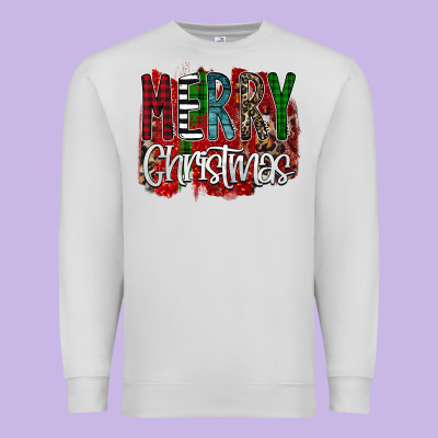 Merry Christmas Buffalo Plaid Leopard Premium Sweatshirt Designed By Bettercallsaul