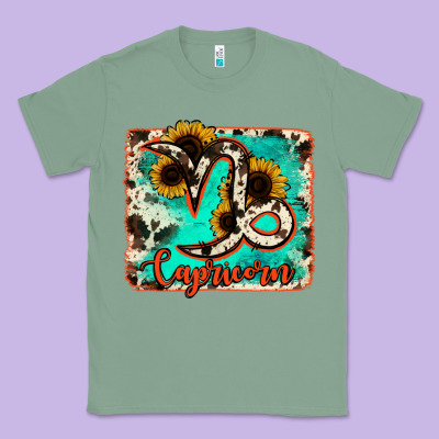 Capricorn Turquoise Cowhide Classic Tee Designed By Ranaportraitstore
