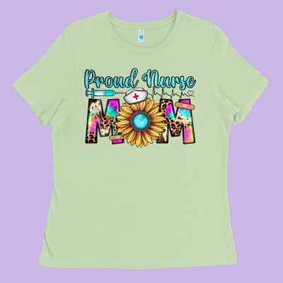 Proud Nurse Mom Ladies Tee Designed By Jahusdesignshop