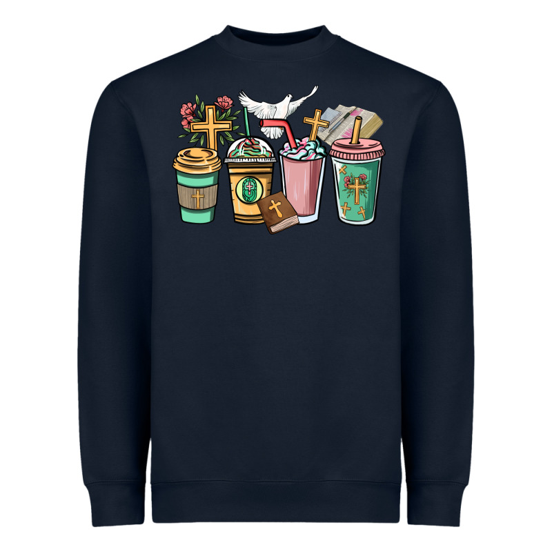 Faith Coffee Cups Heavyweight Sweatshirt by NancyCooperArtShop | Teevron