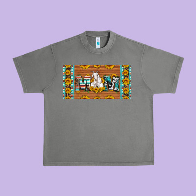 Mom Goat Sunflowers License Plate Urban Heavy Tee Designed By Artiststas