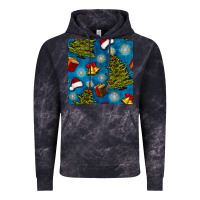 Cloud Black christmas trees and bells seamless pattern Vintage Hoodie - BundleAndBundleShop