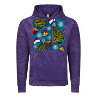 Cloud Purple christmas trees and bells seamless pattern Vintage Hoodie - BundleAndBundleShop