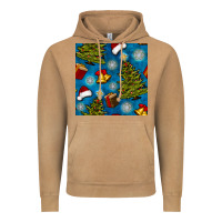 Vintage Camel christmas trees and bells seamless pattern Vintage Hoodie - BundleAndBundleShop
