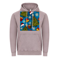 Vintage Zinc christmas trees and bells seamless pattern Vintage Hoodie - BundleAndBundleShop