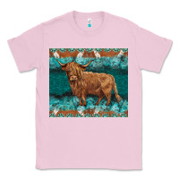 Turquoises Gemstones Cowhide Highland Cow Classic Tee | Teevron
