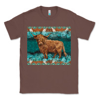 Chestnut turquoises gemstones cowhide highland cow Classic Tee - BarkalooDesign