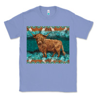 Colony Blue turquoises gemstones cowhide highland cow Classic Tee - BarkalooDesign