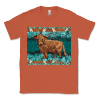 Copper turquoises gemstones cowhide highland cow Classic Tee - BarkalooDesign