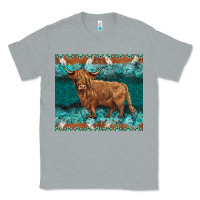 Heather Grey turquoises gemstones cowhide highland cow Classic Tee - BarkalooDesign