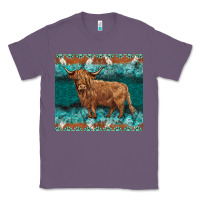 Lavender turquoises gemstones cowhide highland cow Classic Tee - BarkalooDesign