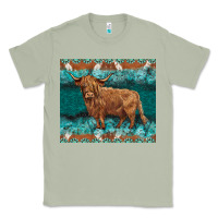 Matcha turquoises gemstones cowhide highland cow Classic Tee - BarkalooDesign