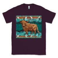 Plum turquoises gemstones cowhide highland cow Classic Tee - BarkalooDesign
