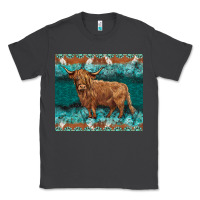 Smoke turquoises gemstones cowhide highland cow Classic Tee - BarkalooDesign