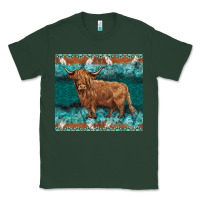 Sports Green turquoises gemstones cowhide highland cow Classic Tee - BarkalooDesign