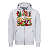Heather Grey family christmas 2023 Zipper Hoodie - MaliasSmallBusiness