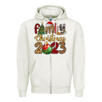 Oatmeal Heather family christmas 2023 Zipper Hoodie - MaliasSmallBusiness