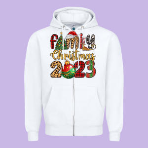 Family Christmas 2023 Zipper Hoodie Designed By Maliassmallbusiness