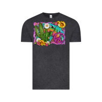 Vintage Black cactus peace sign flowers and tie dye Vintage Tee - Artiststas