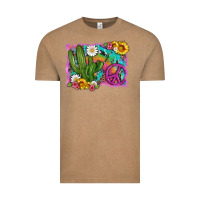 Vintage Coffee cactus peace sign flowers and tie dye Vintage Tee - Artiststas
