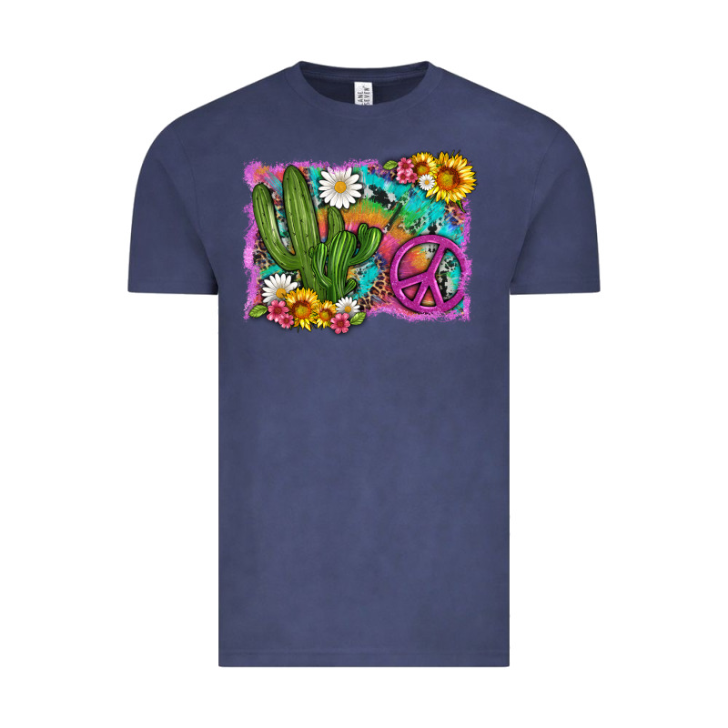 Cactus Peace Sign Flowers And Tie Dye Vintage Tee by Artiststas | Teevron
