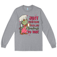 Heather Grey waiting for my sourdough to rise Long Sleeve Tee - MaliasSmallBusiness