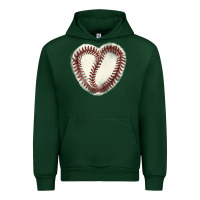 Forest Green Baseball ball heart Urban Hoodie - HowdyJamesFarm