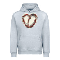 Heather Grey Baseball ball heart Urban Hoodie - HowdyJamesFarm