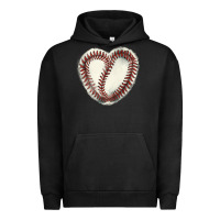 Pigment Black Baseball ball heart Urban Hoodie - HowdyJamesFarm