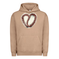 Pigment Burro Baseball ball heart Urban Hoodie - HowdyJamesFarm