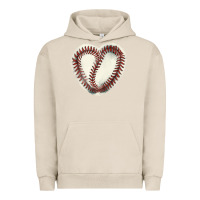 Pigment French Oak Baseball ball heart Urban Hoodie - HowdyJamesFarm