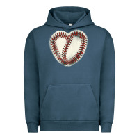 Pigment Midnight Navy Baseball ball heart Urban Hoodie - HowdyJamesFarm