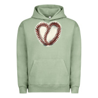 Pigment Oil Green Baseball ball heart Urban Hoodie - HowdyJamesFarm