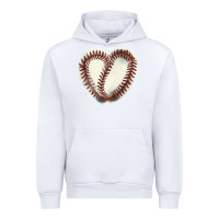 White Baseball ball heart Urban Hoodie - HowdyJamesFarm